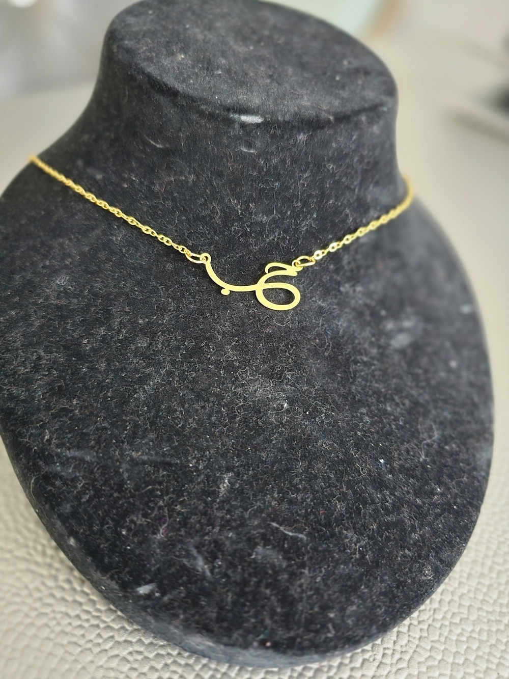 Gold Script Initial Necklace - Women Jewelry